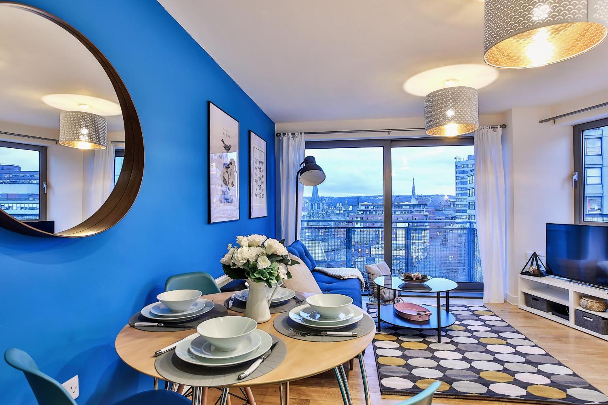 Skyview Apartment By Noknokstay - City Centre With Parking - Group, Family, Business Sheffield Dış mekan fotoğraf