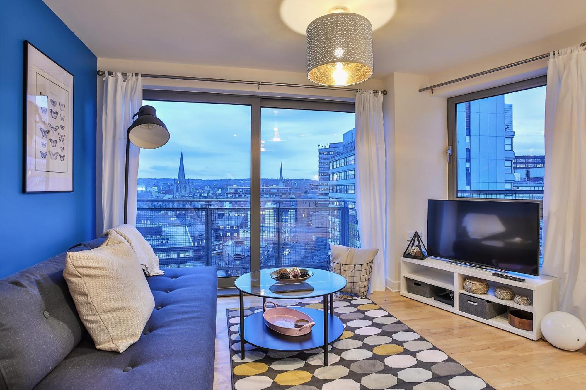 Skyview Apartment By Noknokstay - City Centre With Parking - Group, Family, Business Sheffield Dış mekan fotoğraf
